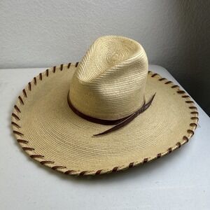 Handwoven‎ In Guatemala Laced Cowboy Hat - Brown
